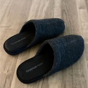 Men's Slip-On Tempur-Pedic Gerrard Scuff Slipper 11 Wide Charcoal Like New